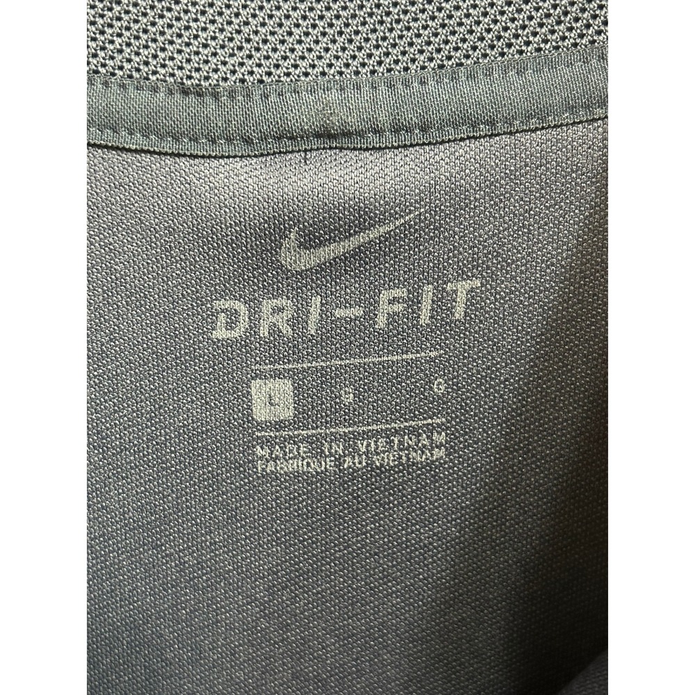 Nike Dri-FIT Womens Large Quarter Zip Pullover Navy Blue Neon Pink Trim Active - Picture 6 of 9